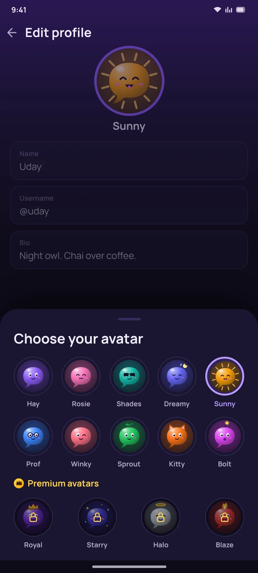 Choosing a Hay avatar in Haylio