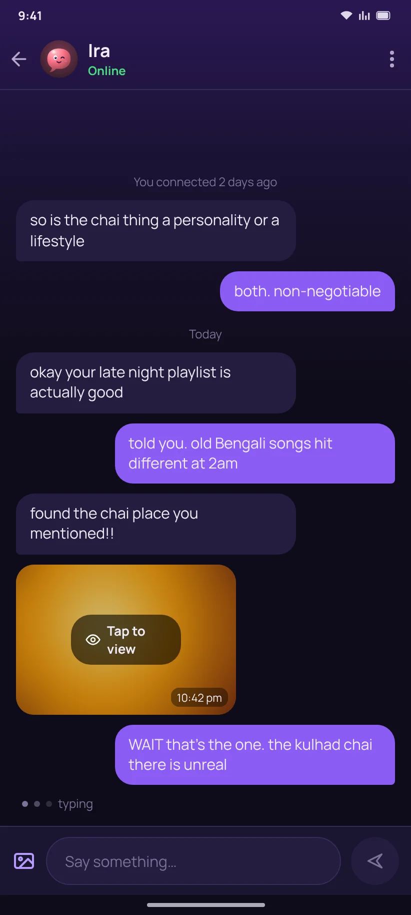 A private chat between two connected Haylio users